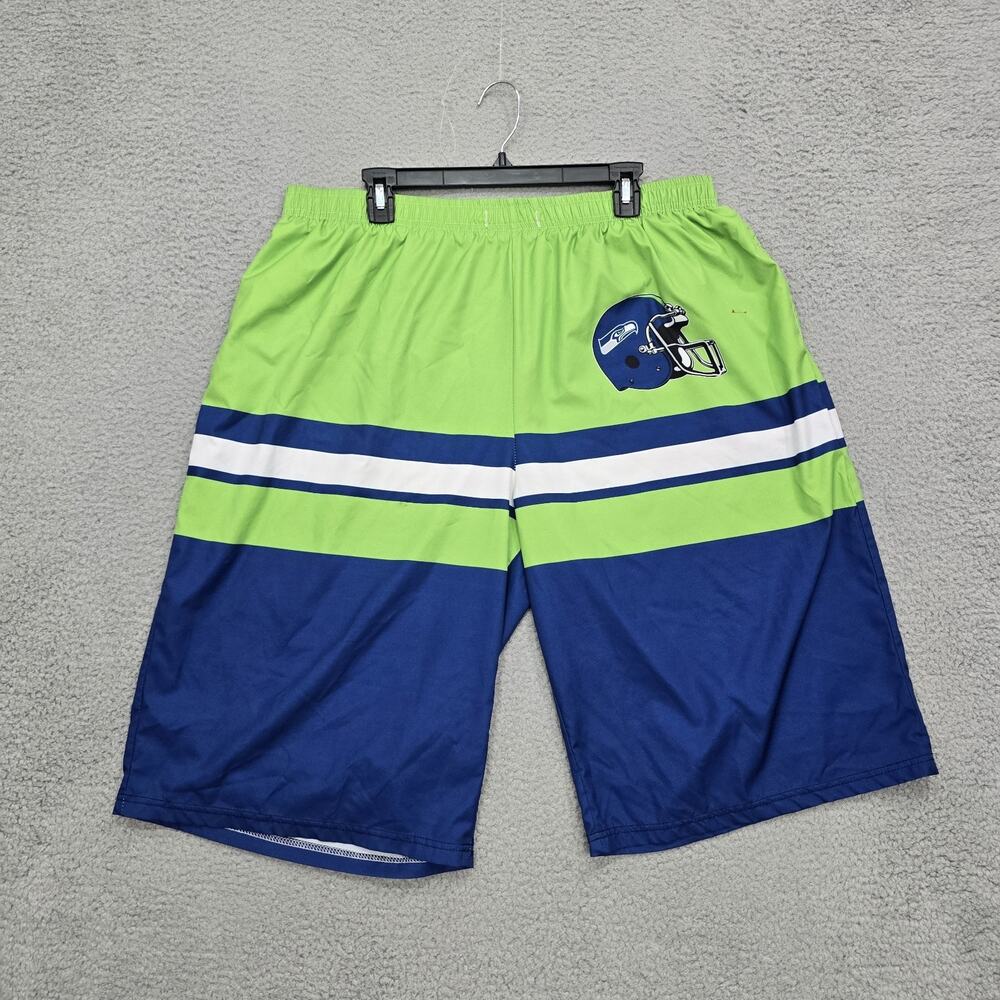 Seattle Seahawks 3XL Swim Trunks Shorts Neon Green Blue NFL Style Football...
